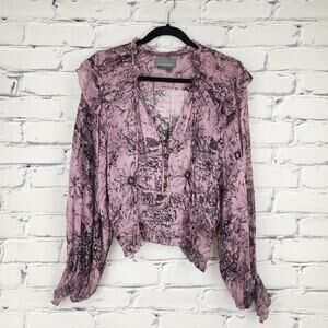 Anthropologie Pink Floral Blouse